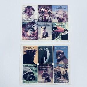 Vintage 1979 & 1981 Hallmark Animal Sticker Sheets Lot Of 2 Mouse Tiger Penguin